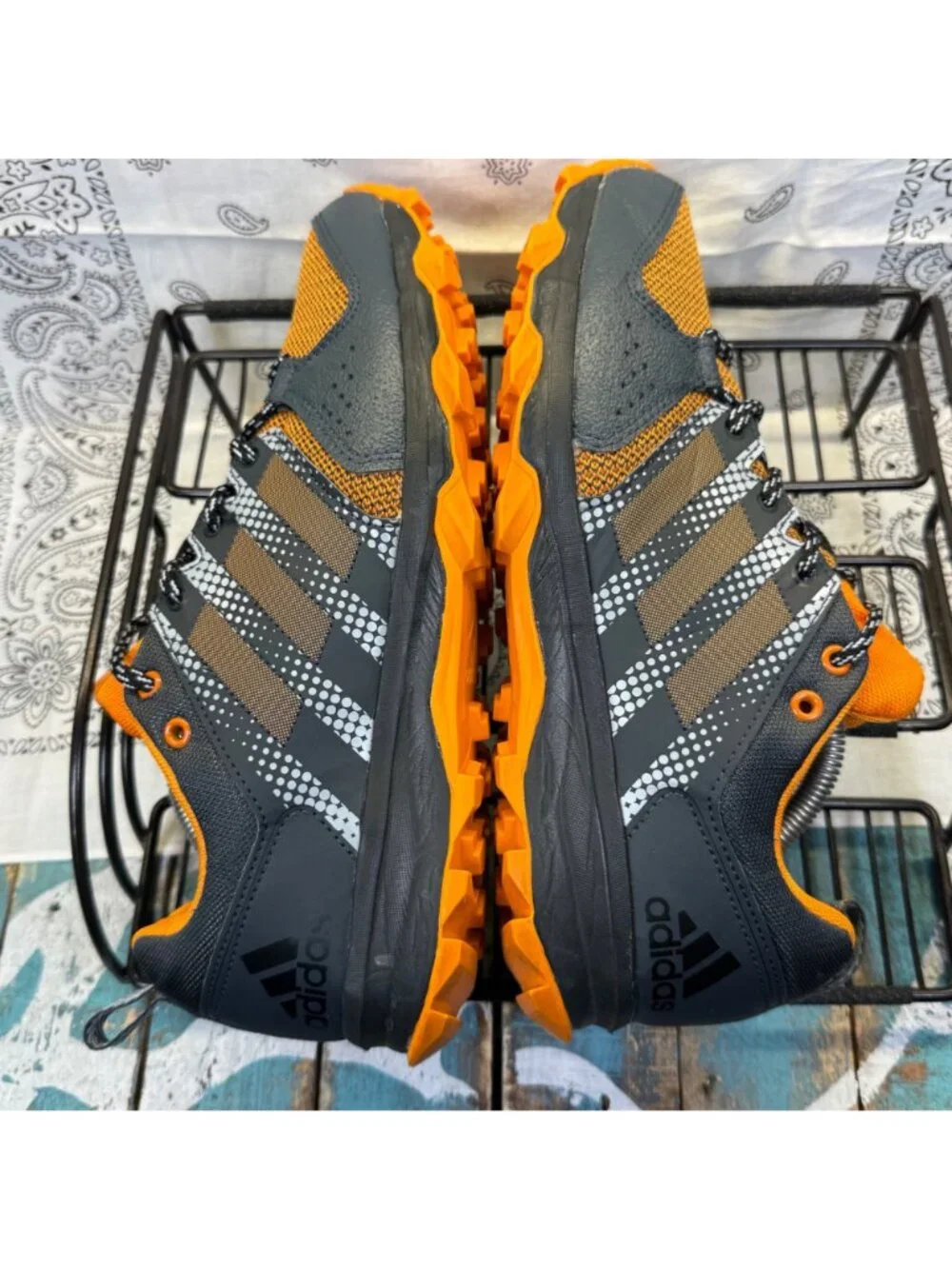 Adidas Galaxy Trail M Running/Training Grey/Orange Shoe Mens Size 7.5 EUC